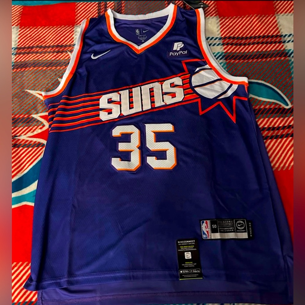 Nike Suns Blue and Orange Basketball Jersey